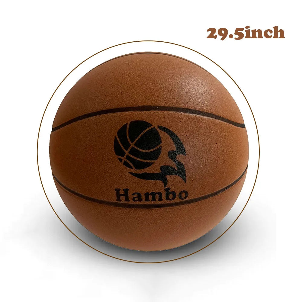 Dia 24Cm Silent Basketball Indoor Dribble Practice 29.5In Mute Bouncing Basketball Bounce Quiet Soft Airless Foam Ball Xmas Gift
