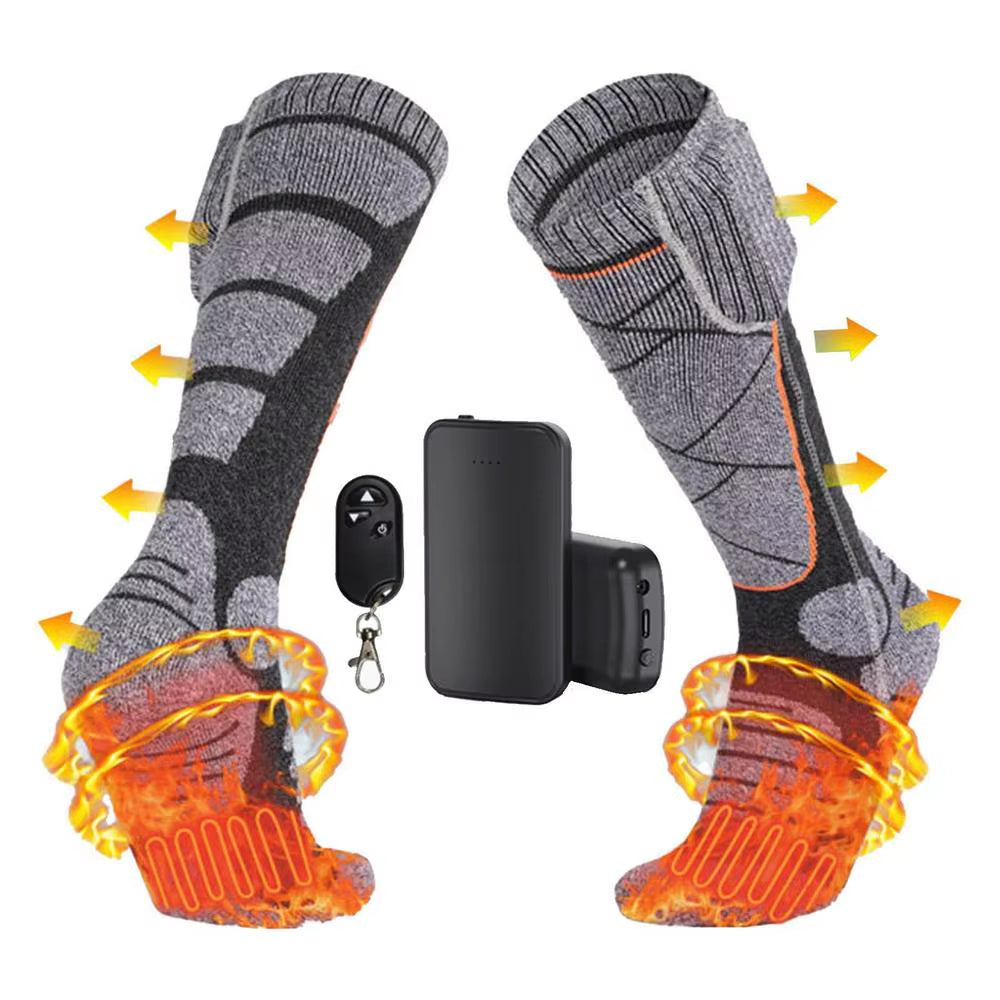 Winter Heated Sock Rechargeable Battery Stocking Women Electric Heating Ski Socks Sports Man Thermal with Warmer Foot