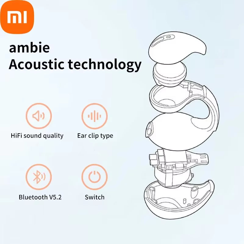 Xiaomi T7500 Bluetooth Earphones Wireless Hifi Stereo Sports Earphones Bone Conduction Headphones with Microphone for Game Music