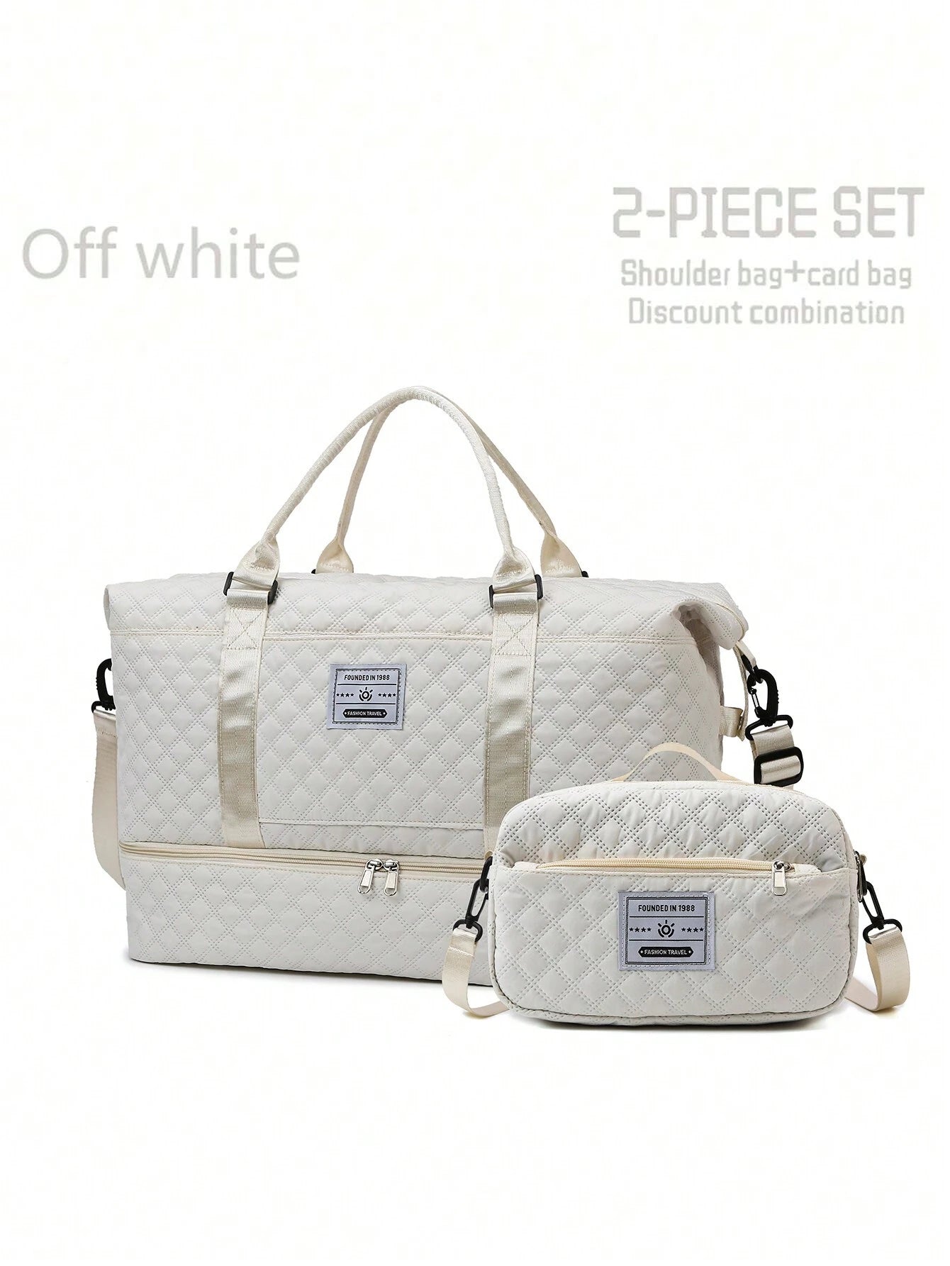 2PCS Large Capacity Travel Duffel Bag, Wet and Dry Separation Fitness Bag, Weekend Overnight Shoulder Bag, Hospital Necessary Mommy Bag, Travel Bag, Holiday Bag, Weekend Bag, Overnight Bag, with a Pull Bar Bag, with Shoe Storage, Boarding Bag, Cosmetics Storage Bag for Suitcase Gym Bag Duffle Bag for Luggage Carry on Bag College Bag Luggage Bags Weekender Bag Hospital Bag Winter Bag for School School Accessories School Stuff