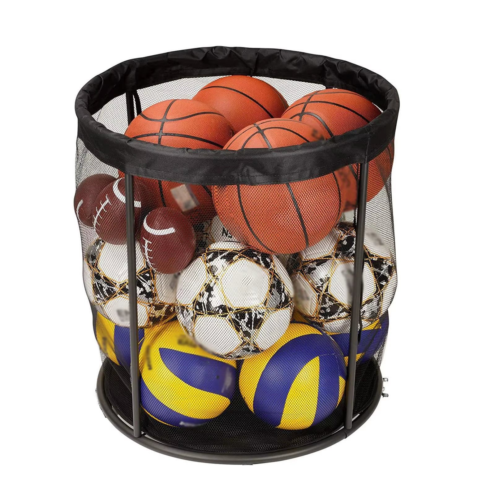 Basketball Net Storage Organizer Laundry Basket Ball Holder for Baseball,