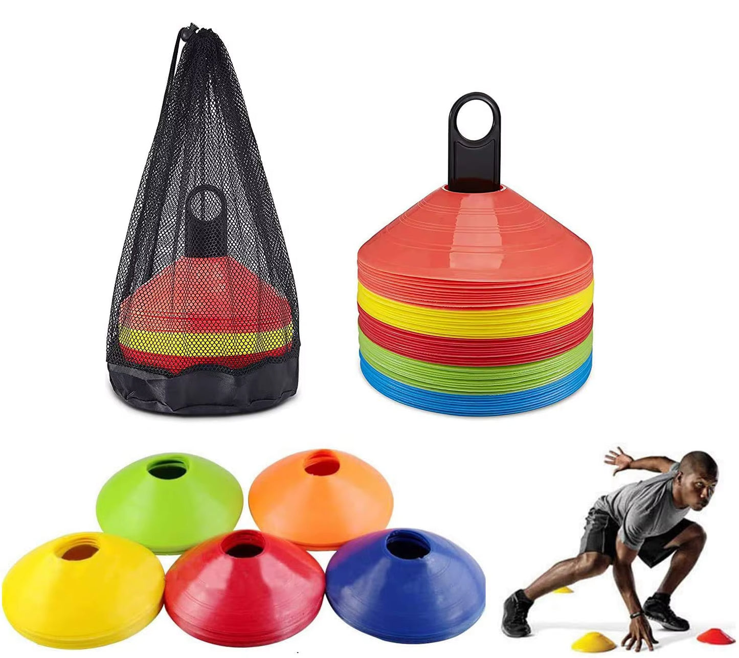 Soccer Cones Set Football Training Equipment for Kid Pro Disc Cones Agility Exercise Obstacles Avoiding Sports Accessories