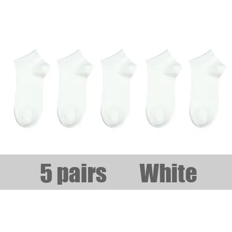 Wholesale 10 Pair Unisex Women and Men Socks Breathable Sports Socks Solid Color Boat Socks Comfortable Cotton Ankle Socks White