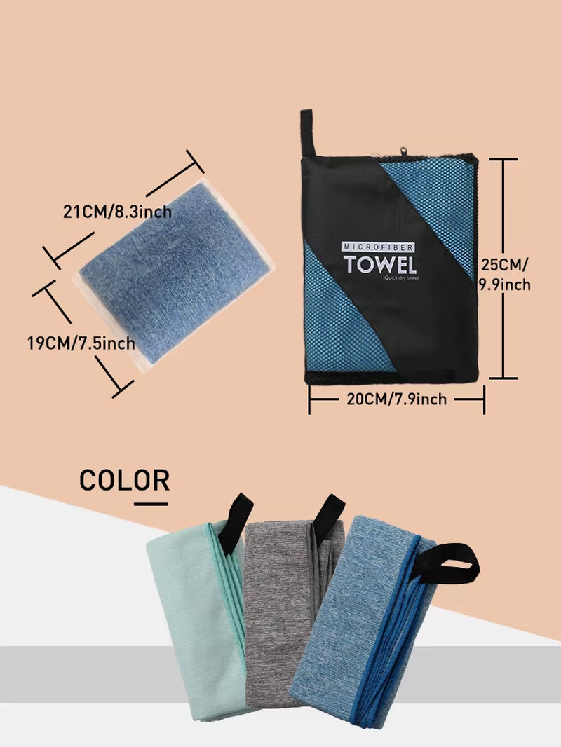 Microfiber Quick Dry Gym Towel Silver ION Odorfree Absorbent Fiber Fast Drying Workout Gear for Body Sweat Working Out (M1)