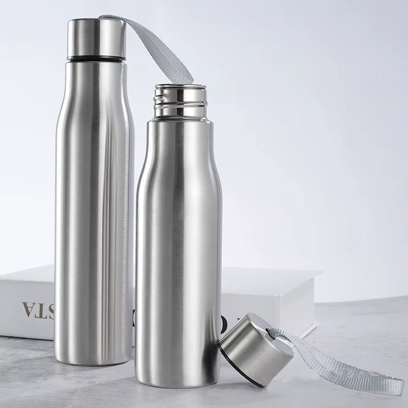 500Ml/1000Ml Sport Water Bottle Single-Layer Rugged Cup Travel Camping Sports Drink Bottles Drinkware Stainless Steel