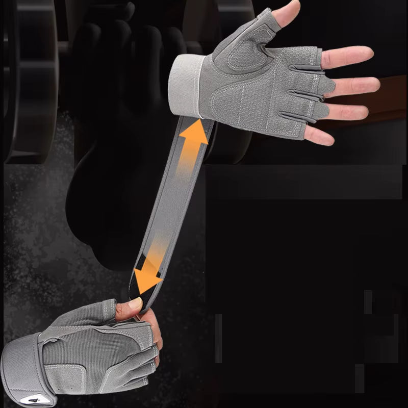 Dumbbell Gloves for Men Women Weightlifting Crossfit Bodybuilding Workout Sports Gym Training Gloves Non-Slip Wrist Protector