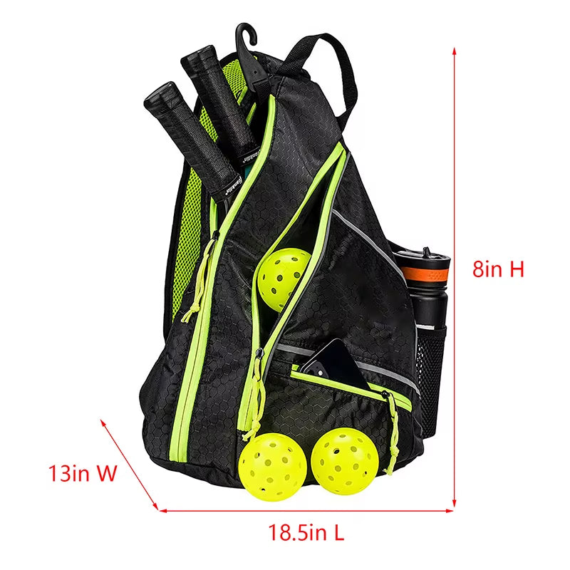 Pickleball Bag Men'S & Women'S Backpack Adjustable Sling Bag with Fence Hook/Upgraded Capacity/Safety Pocket/Water Bottle Holder