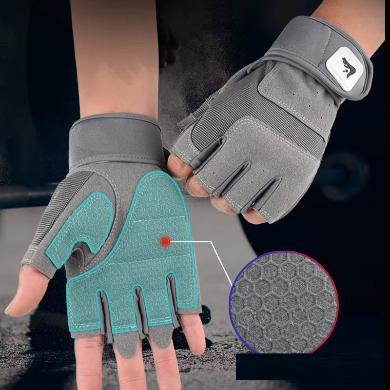 Dumbbell Gloves for Men Women Weightlifting Crossfit Bodybuilding Workout Sports Gym Training Gloves Non-Slip Wrist Protector