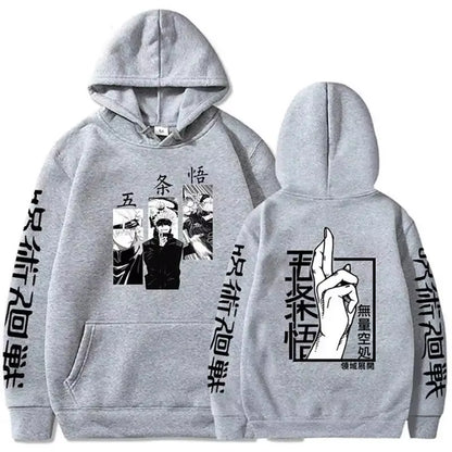 Jujutsu Kaisen Anime Hoodie Gojo Satoru Print Hooded Pullover Harajuk Men’S Streetwear Fashion Casual Fleece Winter Sweatshirt