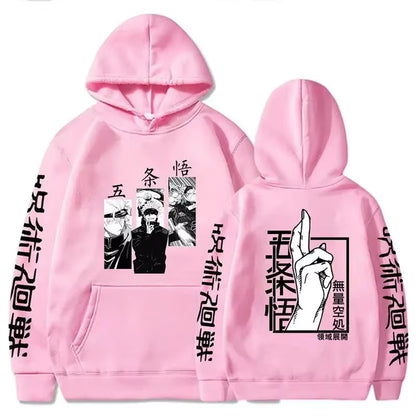 Jujutsu Kaisen Anime Hoodie Gojo Satoru Print Hooded Pullover Harajuk Men’S Streetwear Fashion Casual Fleece Winter Sweatshirt