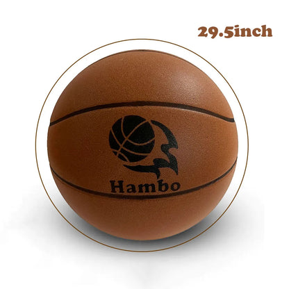 Dia 24Cm Silent Basketball Indoor Dribble Practice 29.5In Mute Bouncing Basketball Bounce Quiet Soft Airless Foam Ball Xmas Gift