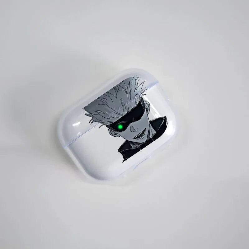 Jujutsu Kaisen Gojo Satoru Earphone Case for Apple Airpods 4 2 3 Pro Transparent Anime Airpods Case