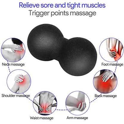 EPP Peanut Massage Ball Lacrosse Myofascial Ball Set Yoga Pilates Roller for Physical Therapy Deep Tissue Massage Relieve Pain