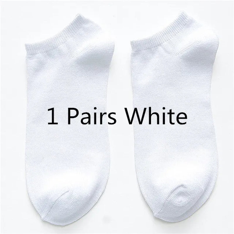 Wholesale 10 Pair Unisex Women and Men Socks Breathable Sports Socks Solid Color Boat Socks Comfortable Cotton Ankle Socks White