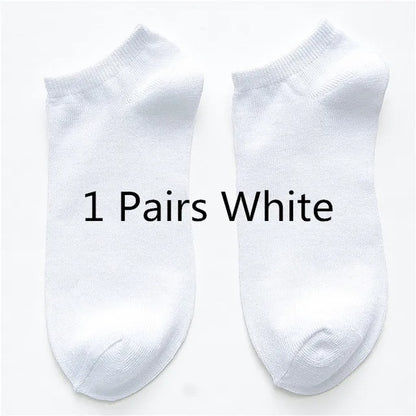Wholesale 10 Pair Unisex Women and Men Socks Breathable Sports Socks Solid Color Boat Socks Comfortable Cotton Ankle Socks White