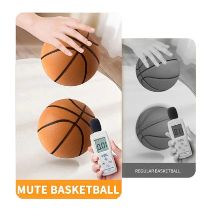 Dia 24Cm Silent Basketball Indoor Dribble Practice 29.5In Mute Bouncing Basketball Bounce Quiet Soft Airless Foam Ball Xmas Gift