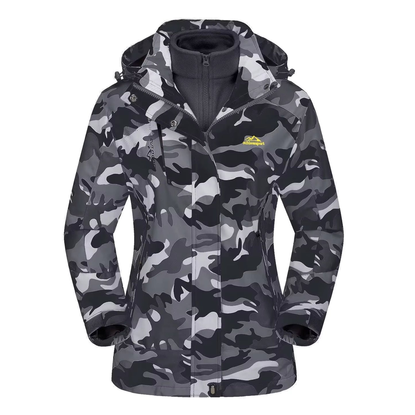 3 in 1 Fleece Lining Jackets Women'S Winter Ski Snowboard Jackets Hooded Coats Windproof Water Resistance Hiking Parka