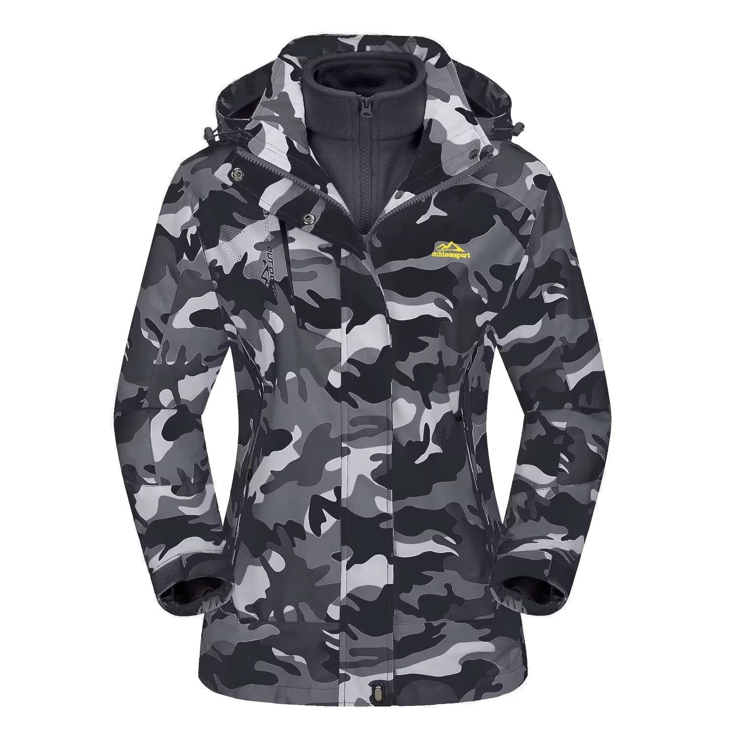 3 in 1 Fleece Lining Jackets Women'S Winter Ski Snowboard Jackets Hooded Coats Windproof Water Resistance Hiking Parka