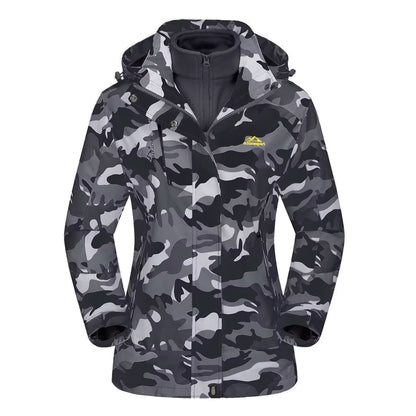 3 in 1 Fleece Lining Jackets Women'S Winter Ski Snowboard Jackets Hooded Coats Windproof Water Resistance Hiking Parka