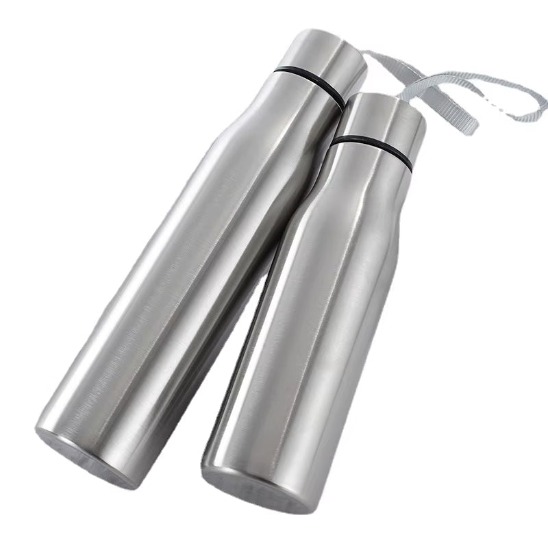 500Ml/1000Ml Sport Water Bottle Single-Layer Rugged Cup Travel Camping Sports Drink Bottles Drinkware Stainless Steel