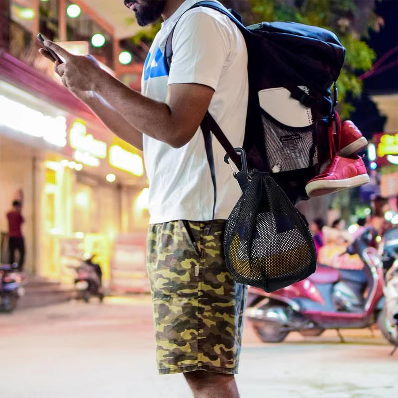 Single Ball Bag Mesh Bag for Transporting Single Volleyball Basketball Football Volleyball Bag Mesh Handbag Ball Bag Clip On