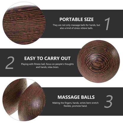 2Pcs Rosewood Hand Hand Exercise Balls Baoding Hand Exercise Balls Chinese Acupoint Hand Exercise Balls Adult Wrist Hand