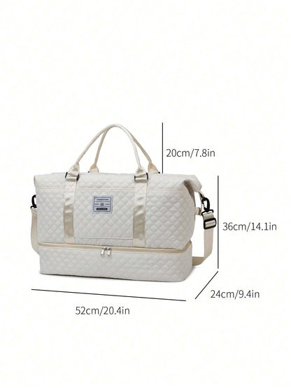 2PCS Large Capacity Travel Duffel Bag, Wet and Dry Separation Fitness Bag, Weekend Overnight Shoulder Bag, Hospital Necessary Mommy Bag, Travel Bag, Holiday Bag, Weekend Bag, Overnight Bag, with a Pull Bar Bag, with Shoe Storage, Boarding Bag, Cosmetics Storage Bag for Suitcase Gym Bag Duffle Bag for Luggage Carry on Bag College Bag Luggage Bags Weekender Bag Hospital Bag Winter Bag for School School Accessories School Stuff