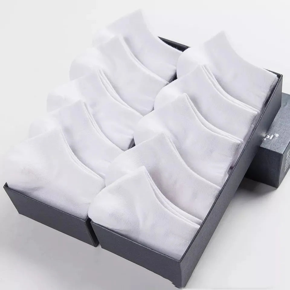 Wholesale 10 Pair Unisex Women and Men Socks Breathable Sports Socks Solid Color Boat Socks Comfortable Cotton Ankle Socks White