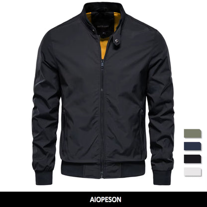 Solid Color Baseball Jacket Men Casual Stand Collar Bomber Mens Jackets Autumn High Quality Slim Fit Jackets for Men