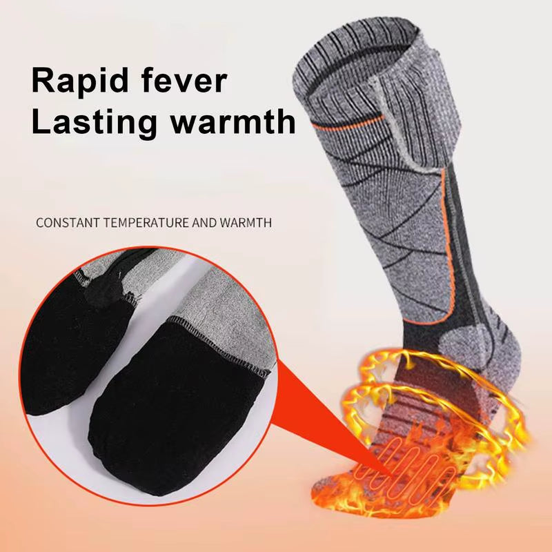 Winter Heated Sock Rechargeable Battery Stocking Women Electric Heating Ski Socks Sports Man Thermal with Warmer Foot